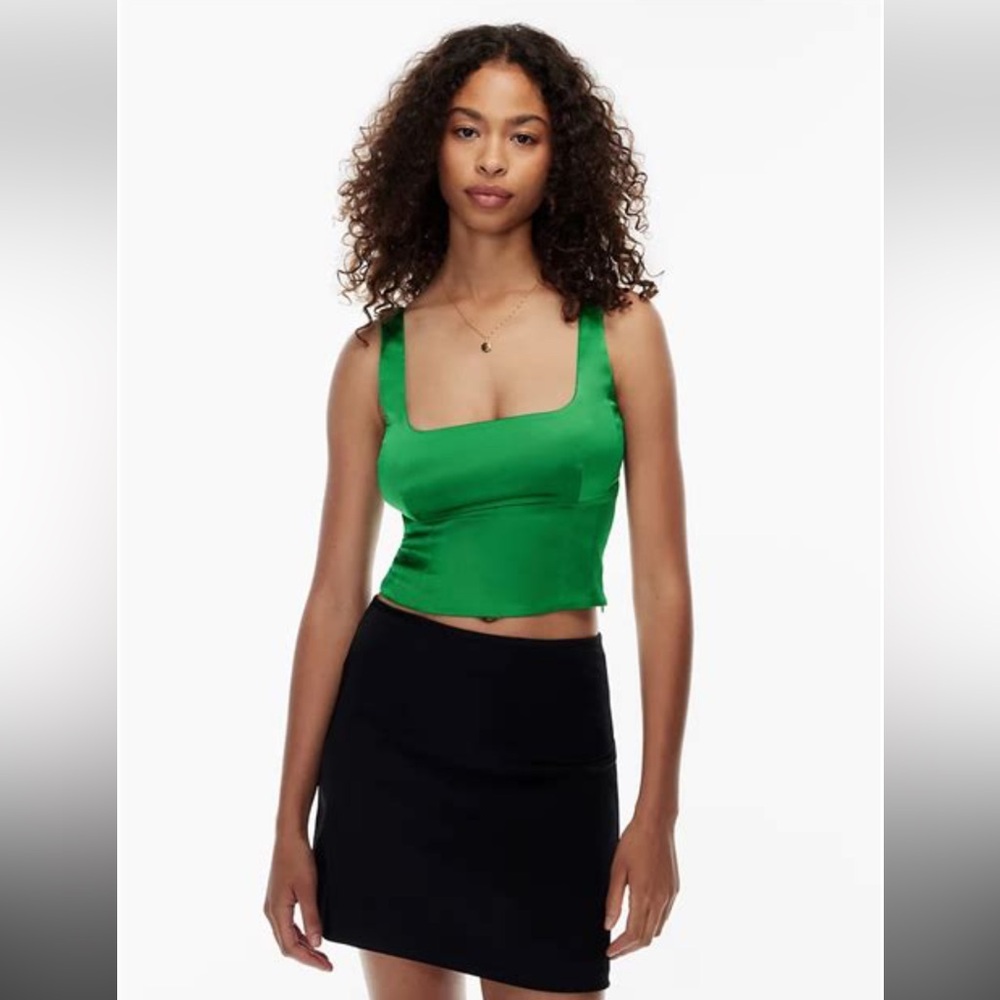 Aritzia Wilfred Shine Bustier, Gloss Green